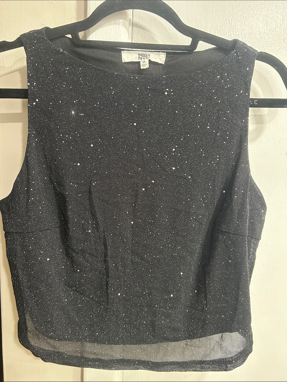 Glitter Sleeveless Black Camisole